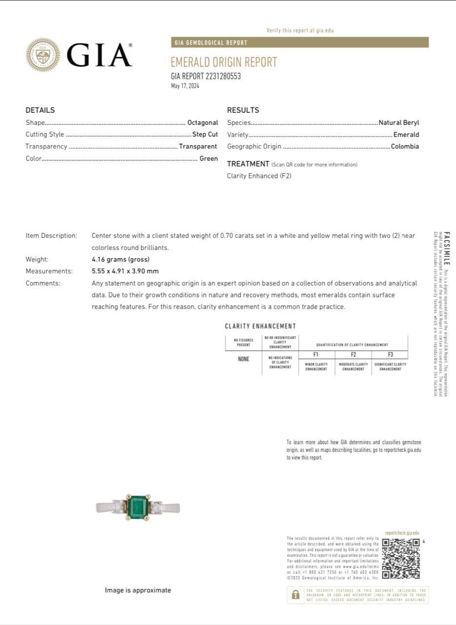 18K White Gold Ring with GIA-Certified Colombian Emerald and Diamonds - Image 10