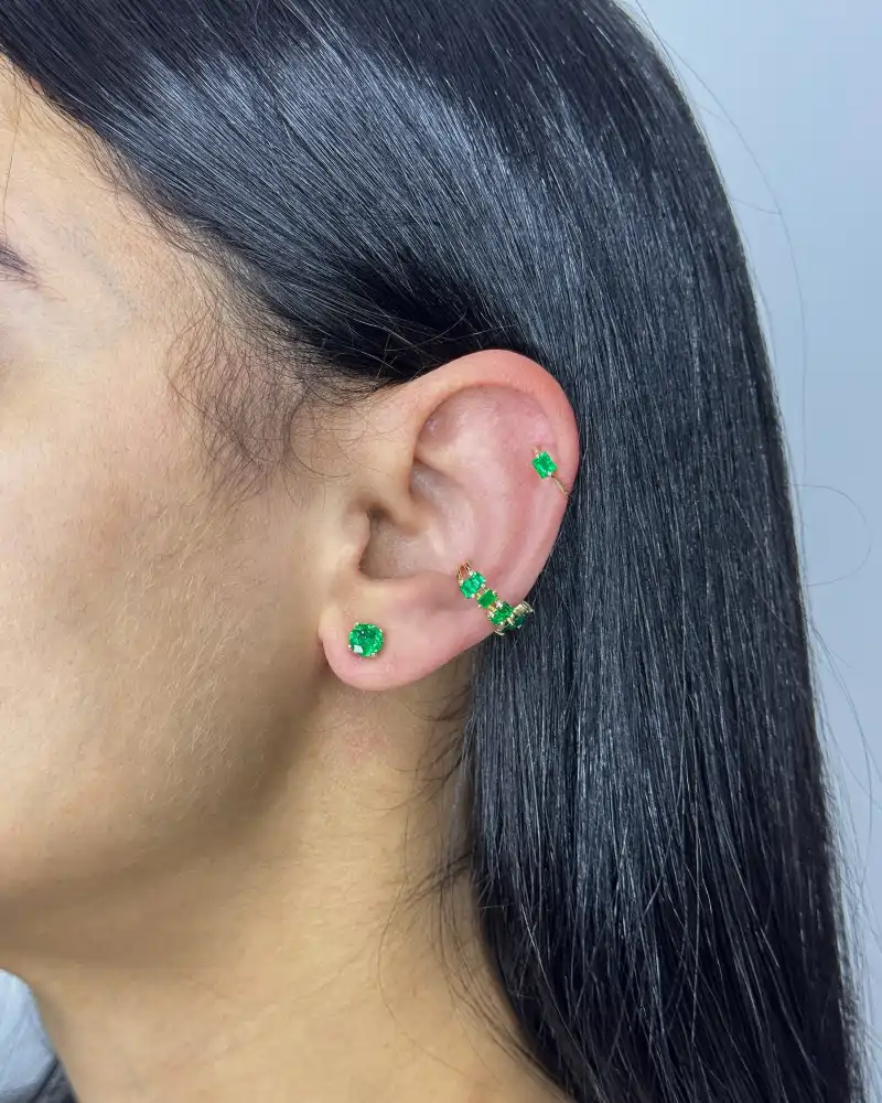 Delicate Colombian emerald cuff - Image 2