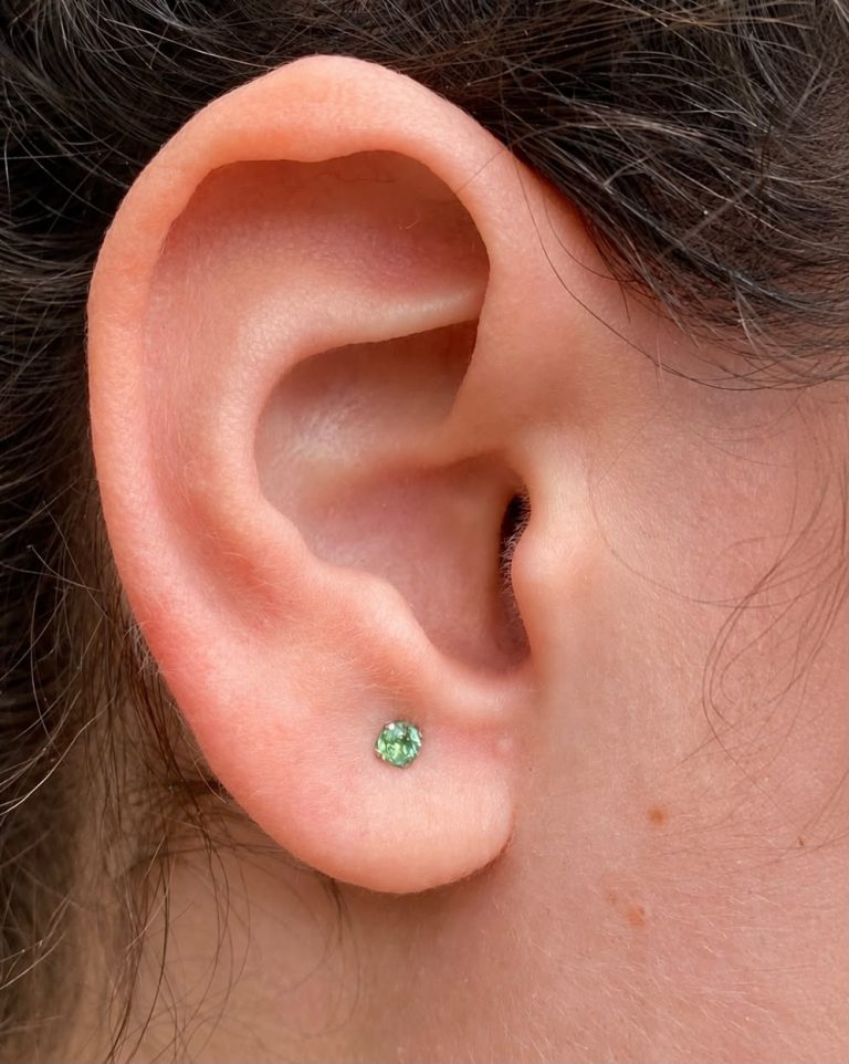 925 Silver Colombian Emerald Stud Earrings